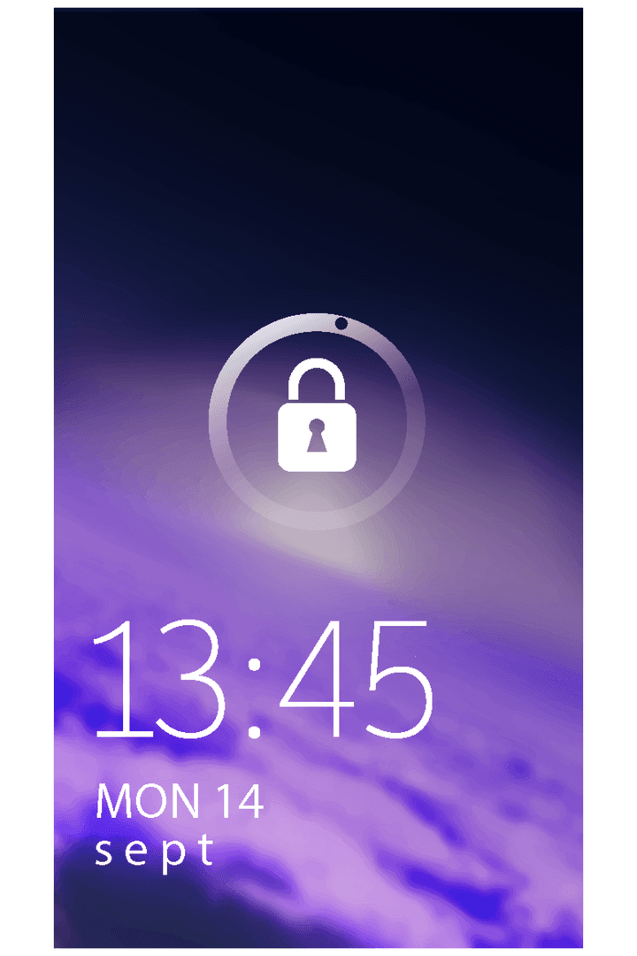 Smartphone Screensaver with Lock Icon on Transparent Background