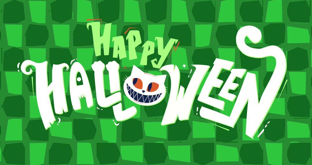 Creative Halloween Greeting with Artful Green Background