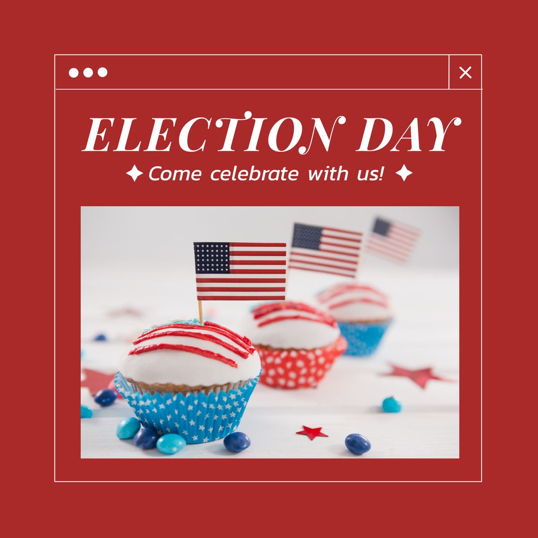 Election Day Cupcakes with American Flags