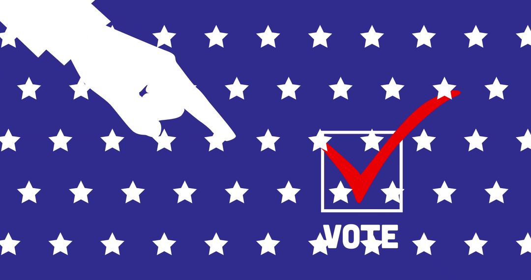 Patriotic Voting Concept with Finger Pointing to Red Checkmark