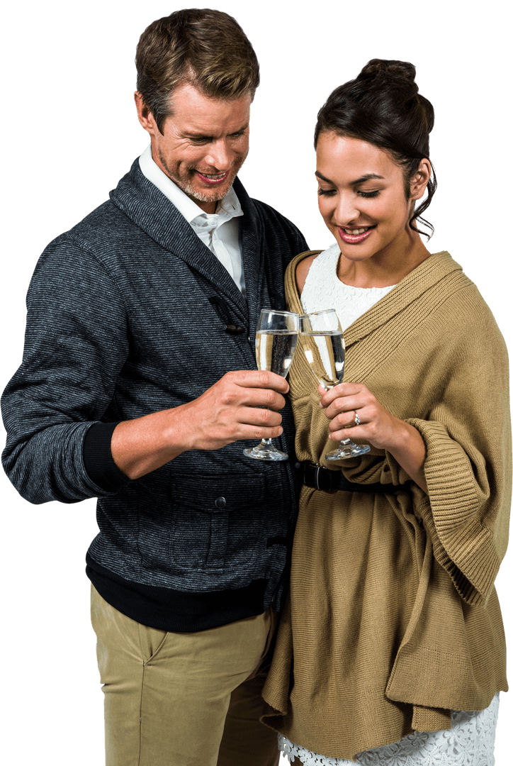 Smiling Couples Together Cheers Wine Transparent Background