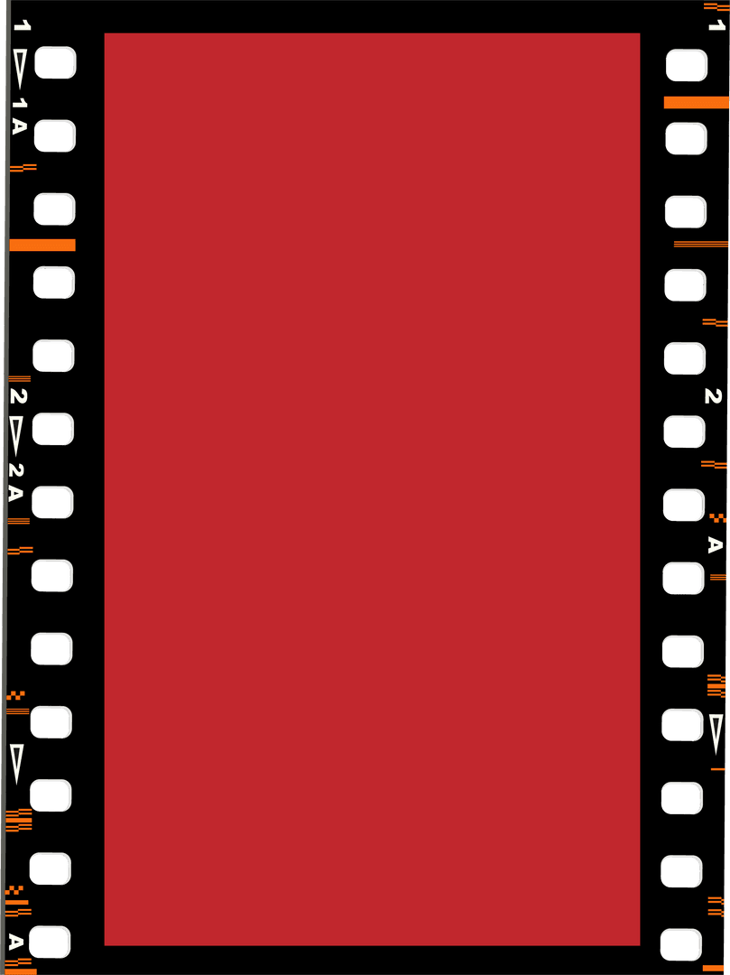 Flat Design Transparent Filmstrip with Red Slide in Modern Style