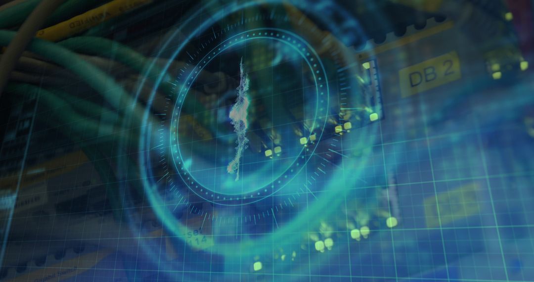 Bitcoin Symbol and Secure Digital Lock Amidst Data Servers