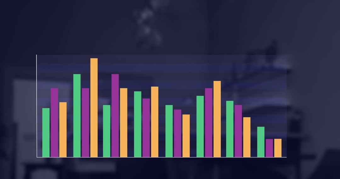 Business Bar Chart Overlay on Blur