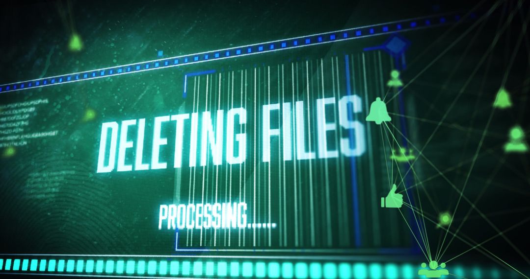 Digital Data Deletion and Global Communication Concept