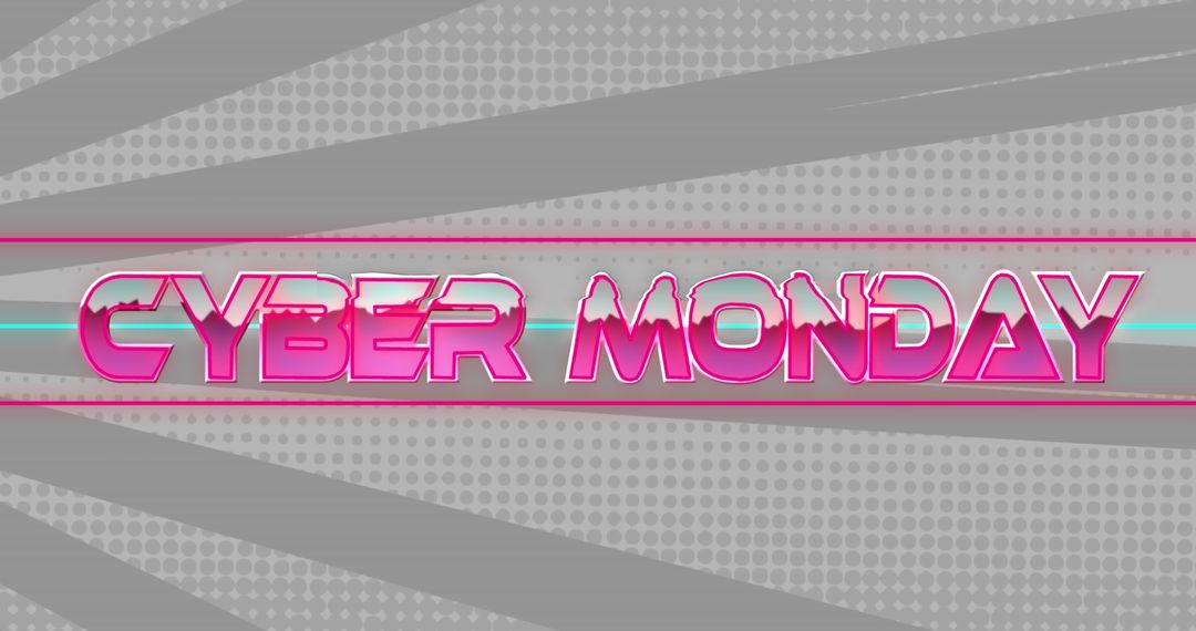 Cyber Monday Sale Banner with Retro Futuristic Design
