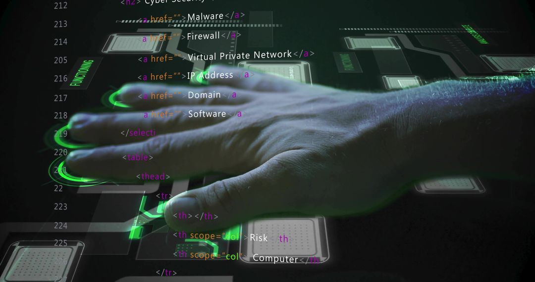 Advanced Cybersecurity Interface with Holographic Controls