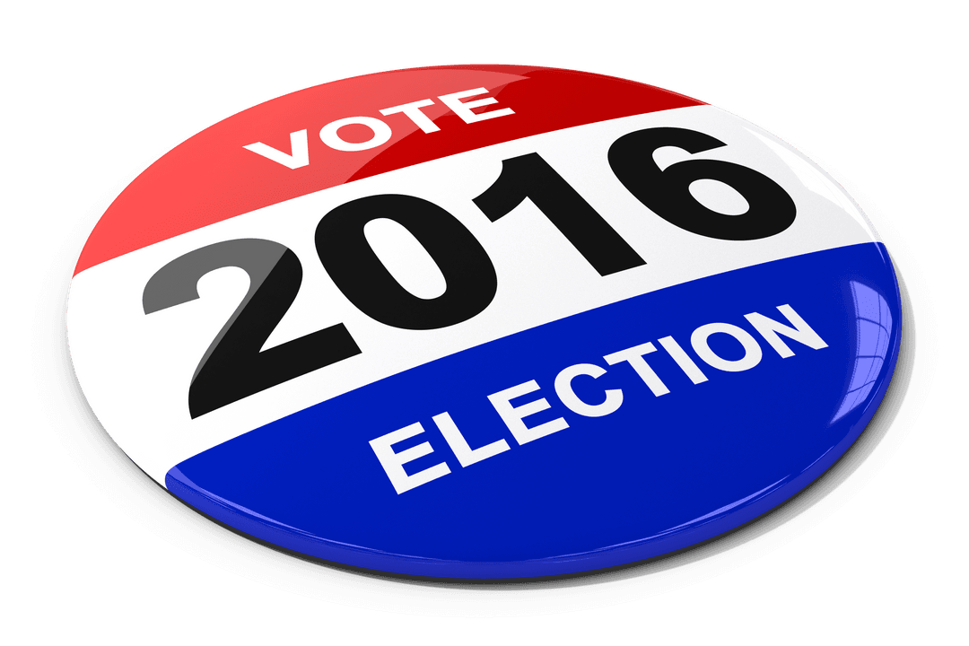 Transparent 2016 Election Vote Badge Design