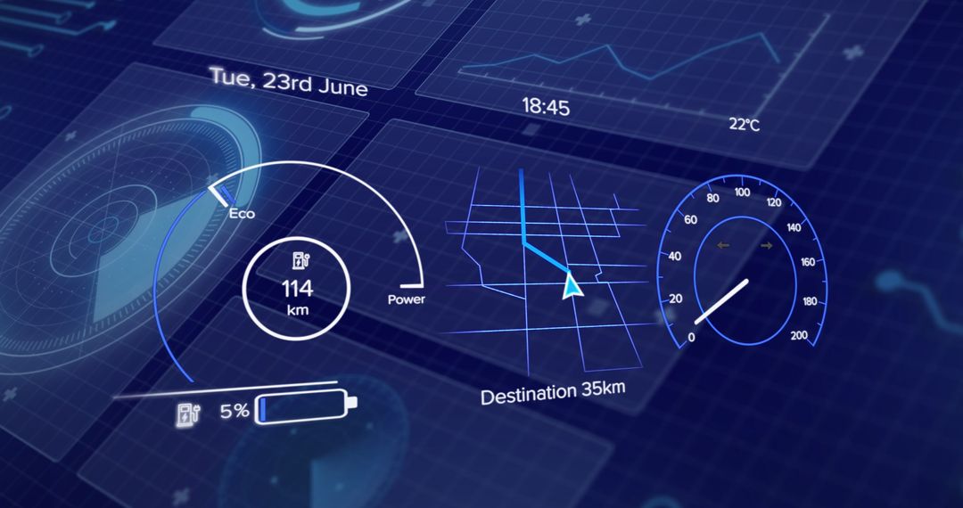 Futuristic Digital Car Dashboard Interface Concept