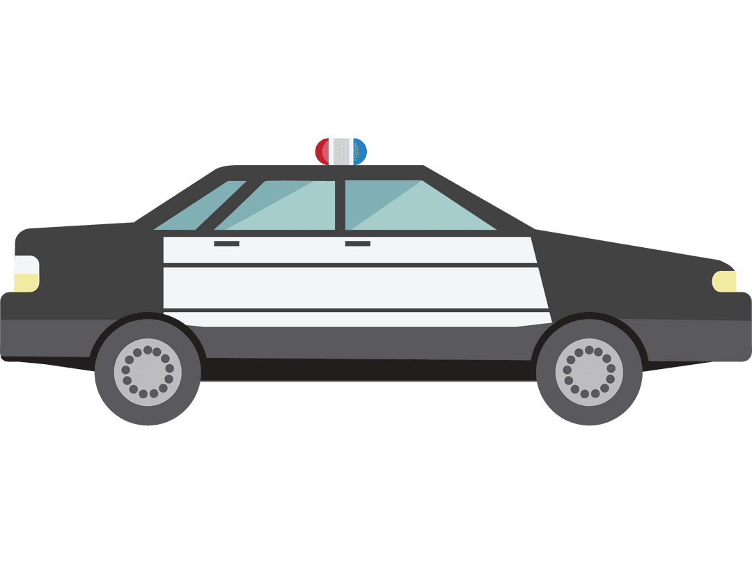 Vector Illustration of Police Car on Transparent Background