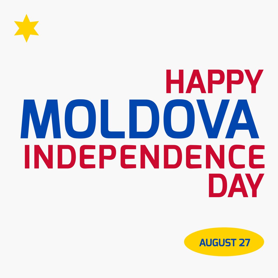 Moldova Independence Day Celebration Design with Bold Text