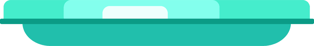 Minimalistic Teal Pill-Shaped Tab UI Element on Transparent Background
