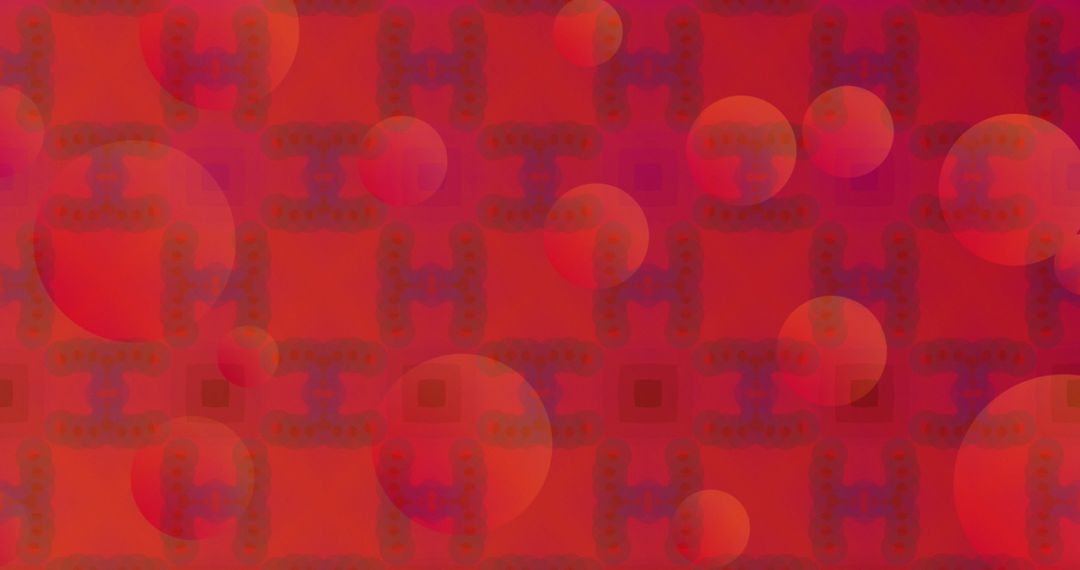 Abstract Geometric Pattern with Orange Circles and Shapes