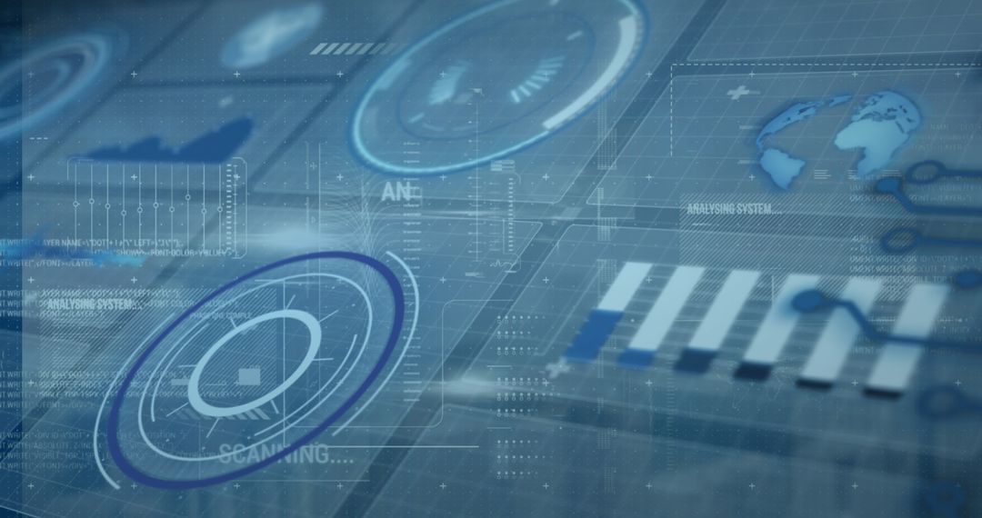 Futuristic Digital Data Interface Display