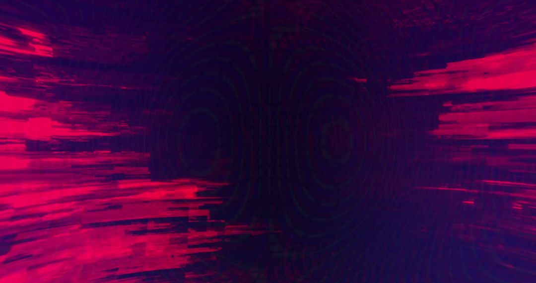 Abstract Sparkling Pink Trails on Digital Purple Technology Background