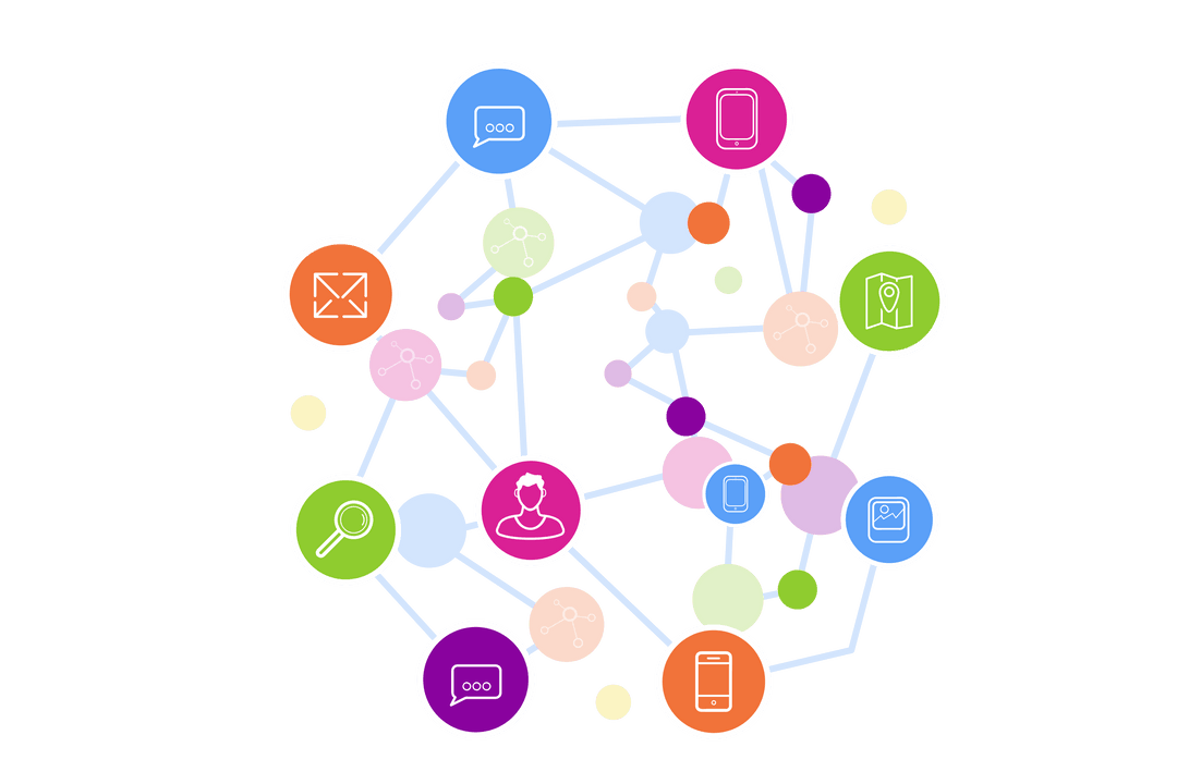 Digital Network of Social Media Icons on Transparent Background