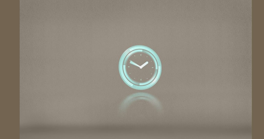 Futuristic Digital Clock on Brown Background