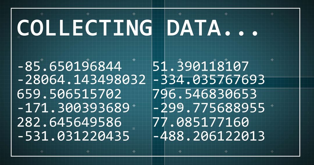 Digital Data Collection Display on Futuristic Grid