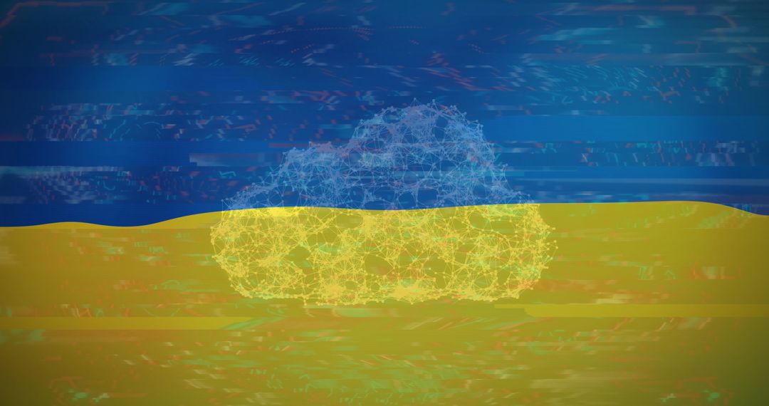 Vibrant Abstract with Cloud-like Shapes and Pattern Contrast