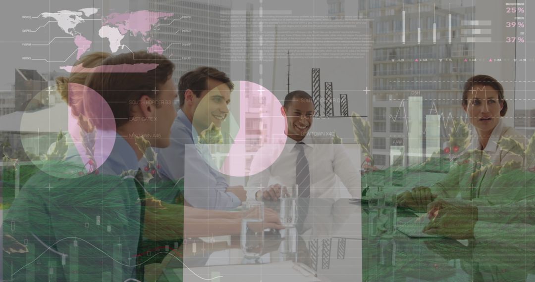 Collaboration and Data Analysis in Modern Business Meeting