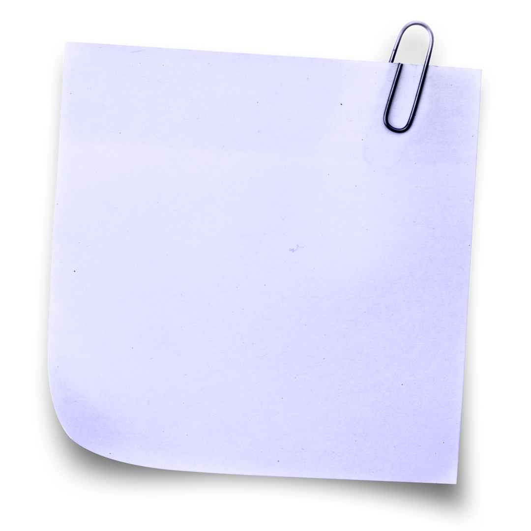 Blank Purple Sticky Note with Paper Clip on Transparent Background - Download Free Stock Images Pikwizard.com