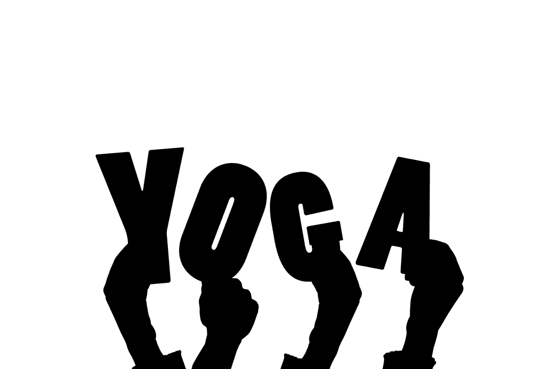 Hands Holding Yoga Text on Transparent Background for Fitness Message