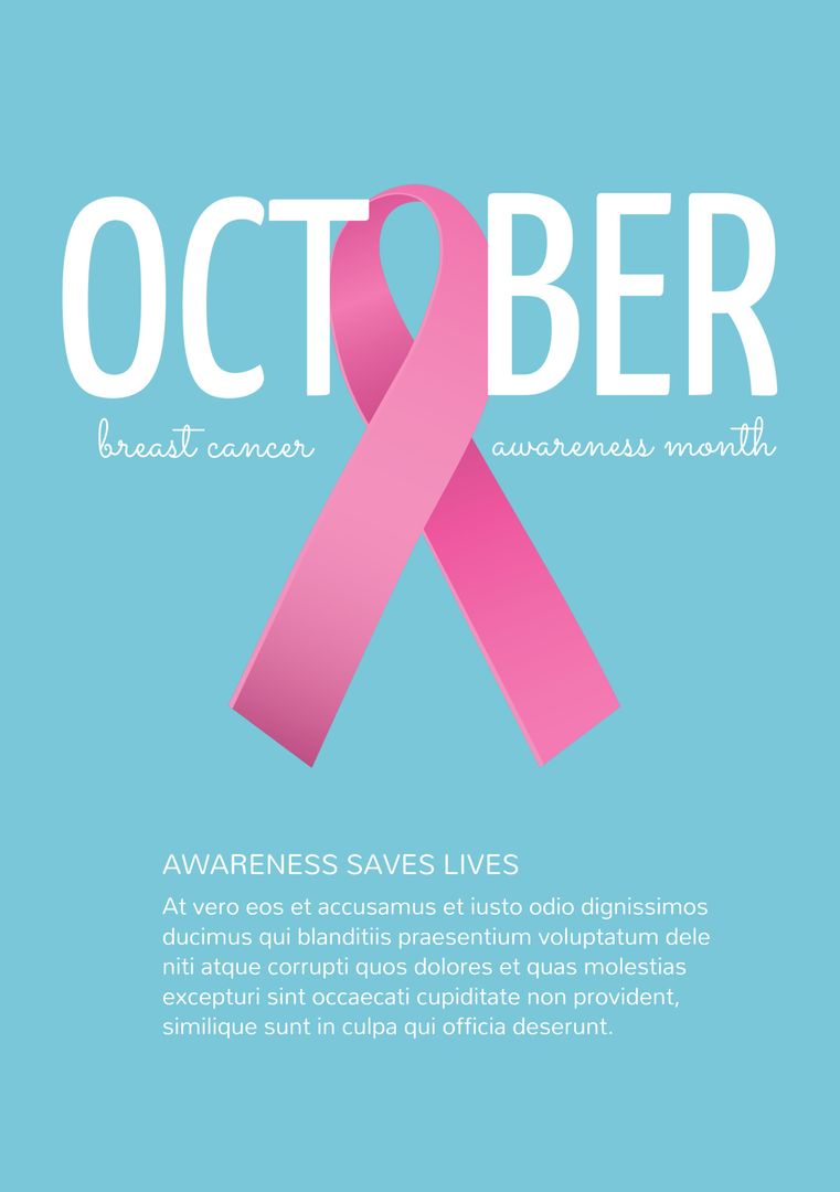 Breast Cancer Awareness Ribbon and Message Poster - Download Free Stock Templates Pikwizard.com