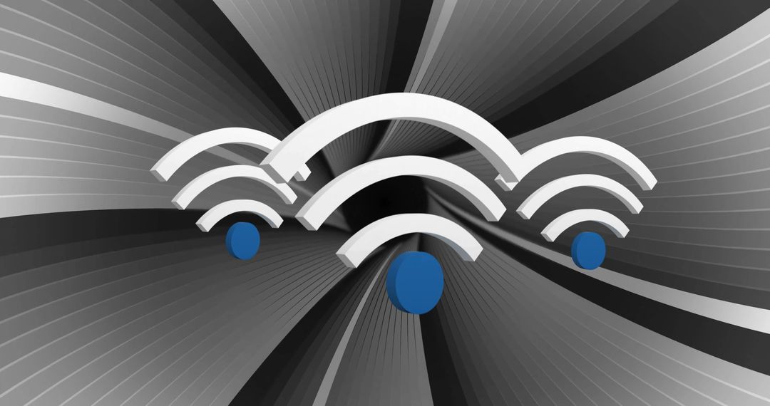 Digital WiFi Icons Over Abstract Background Symbolizing Connectivity