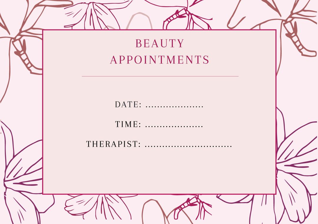 Elegant Beauty Appointment Card with Floral Design - Download Free Stock Templates Pikwizard.com