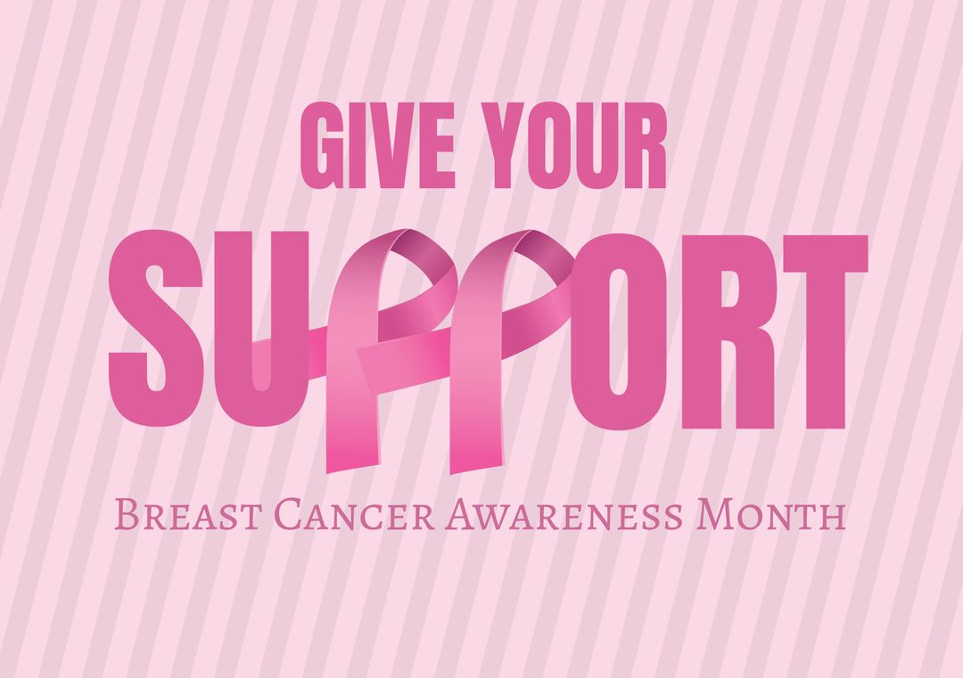 Breast Cancer Awareness Month Support Pink Ribbon Campaign - Download Free Stock Templates Pikwizard.com