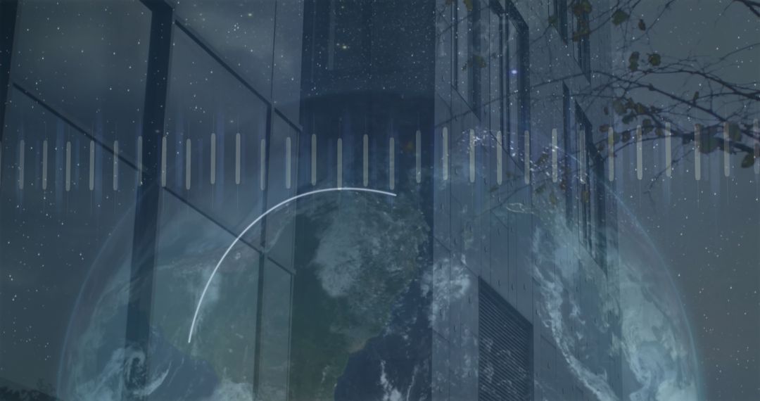 Global Business Data Surrounding Earth Concept