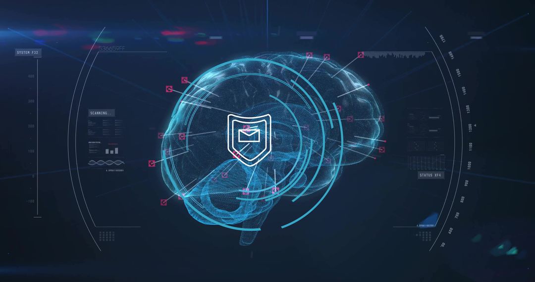 Holographic Brain with Shield and Mail for Cybersecurity and Neuroscience Technology