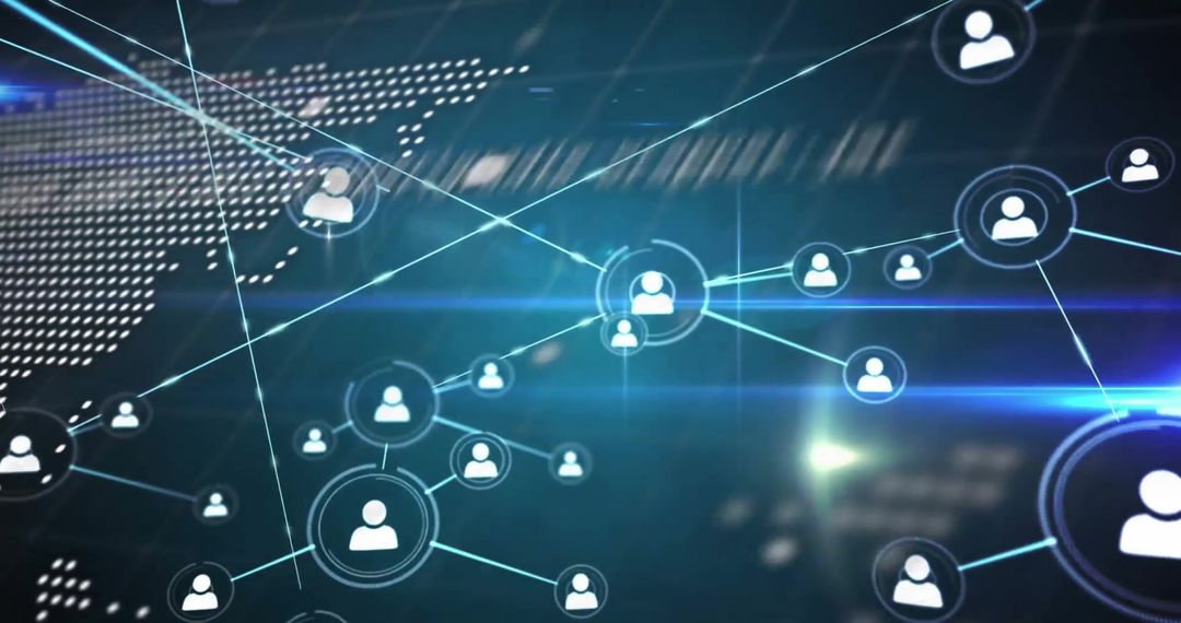 Digital Global Network with Data Connections Highlights