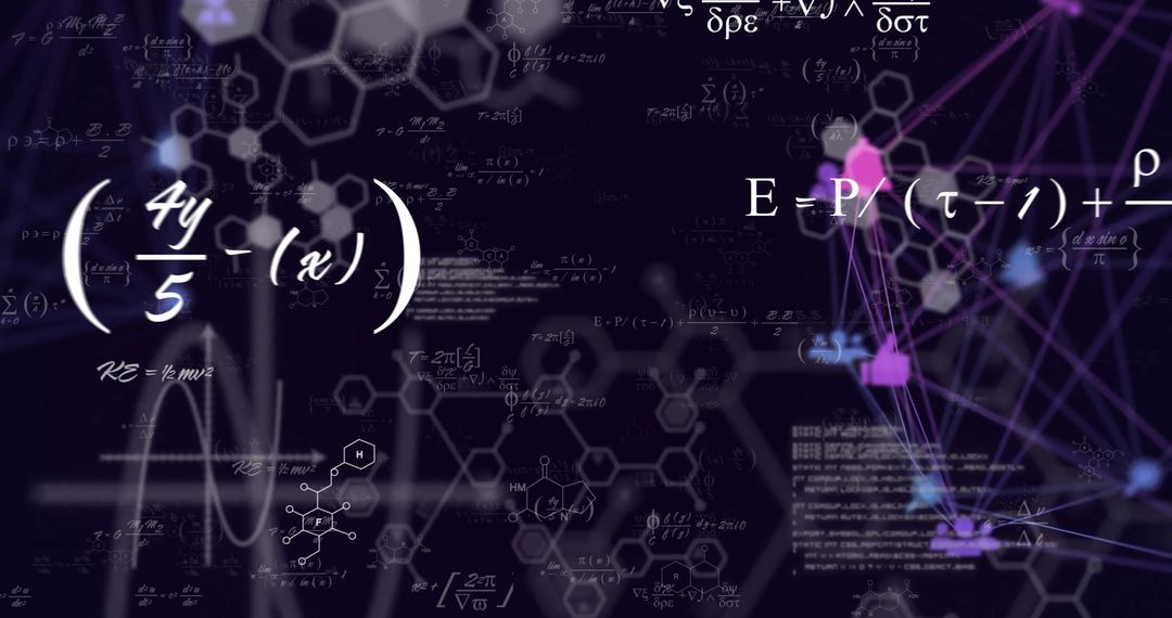 Abstract Scientific Data and Equations on Dark Background