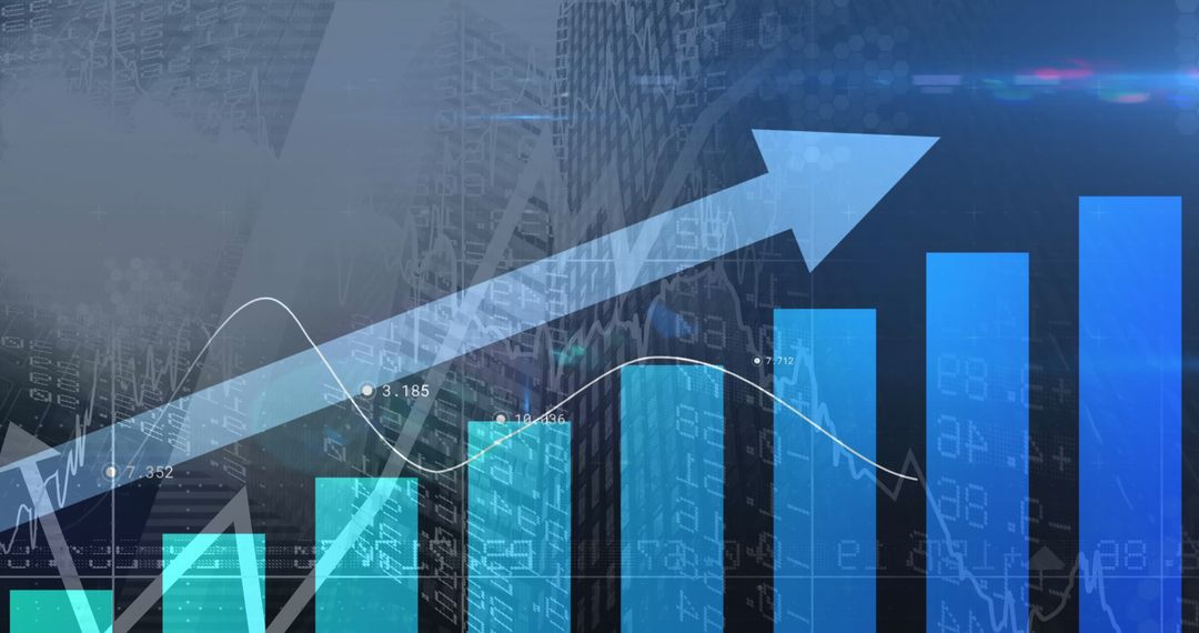 Financial Growth Trends Concept with Digital Chart Overlay