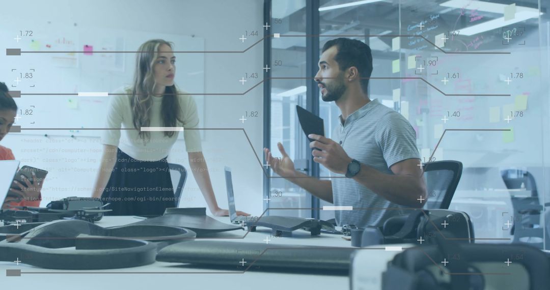 Diverse Team Discussing Business Analytics in Modern Office