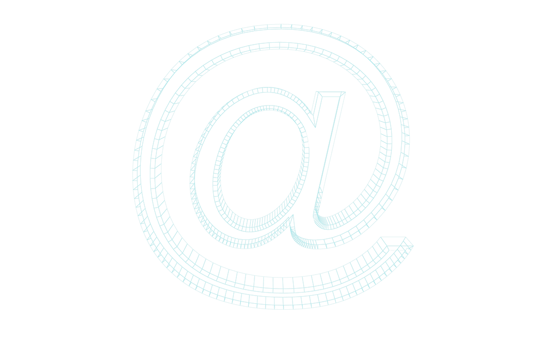 Digital Blue Email Icon on Transparent Background