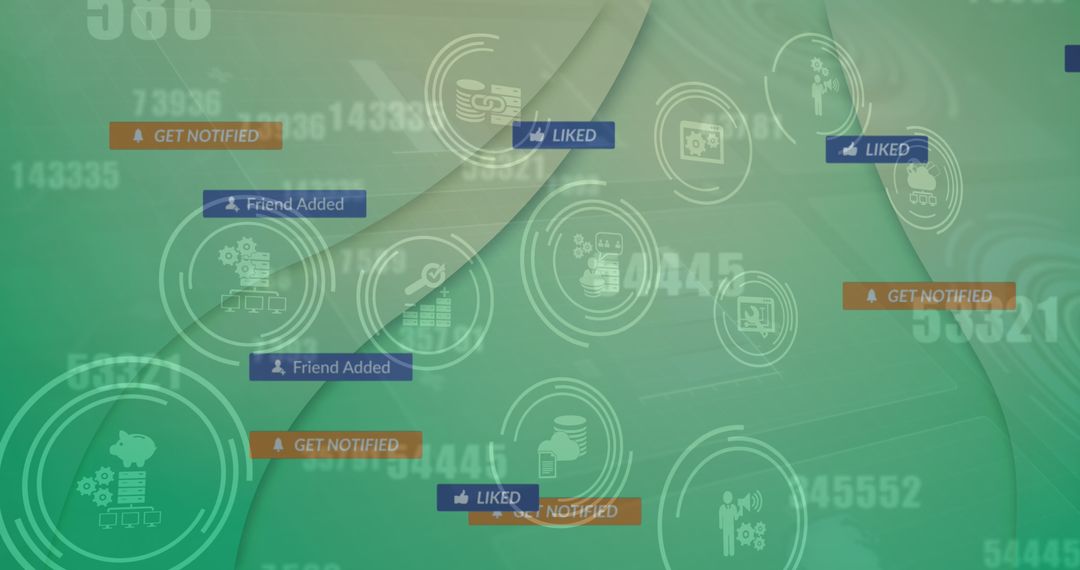 Conceptual Interface with Social Media Interaction Icons