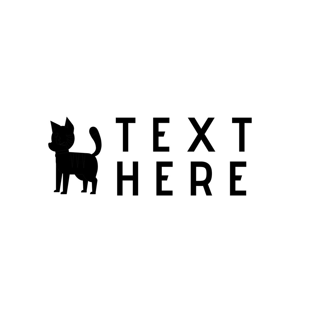 Cat Silhouette Template with Customizable Text