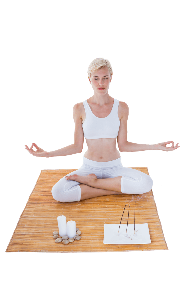 Transparent Yoga Practice with Meditation and Incense