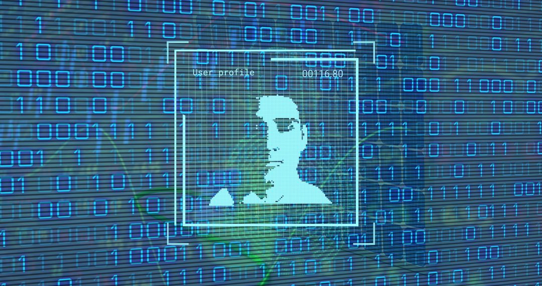 Digital Data Screen with User Profile Surveillance Concept