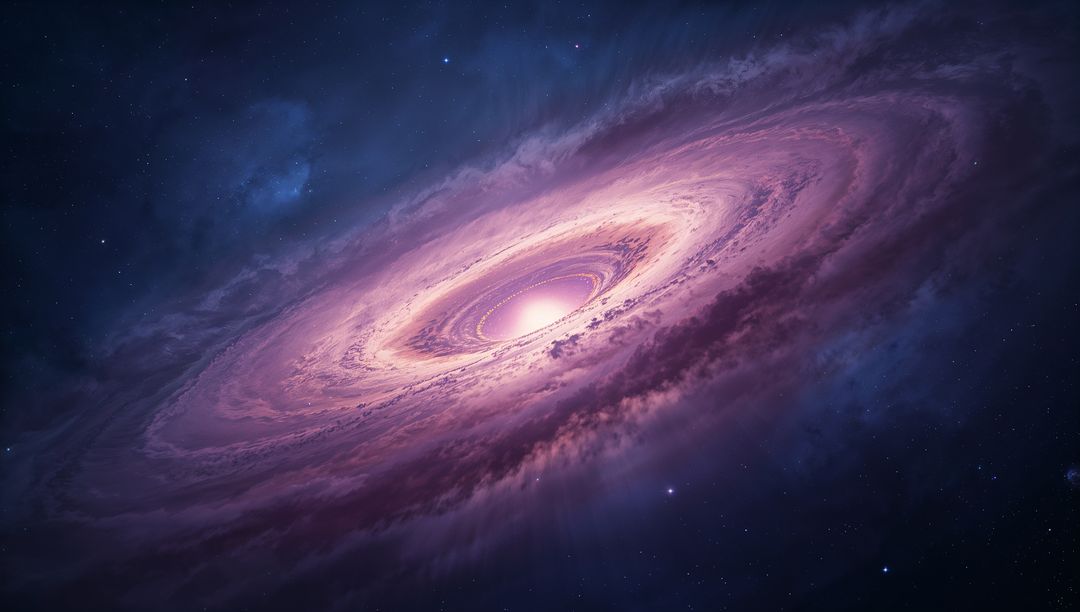 Spiral Galaxy with Vibrant Colors and Glowing Core in Cosmic Space
