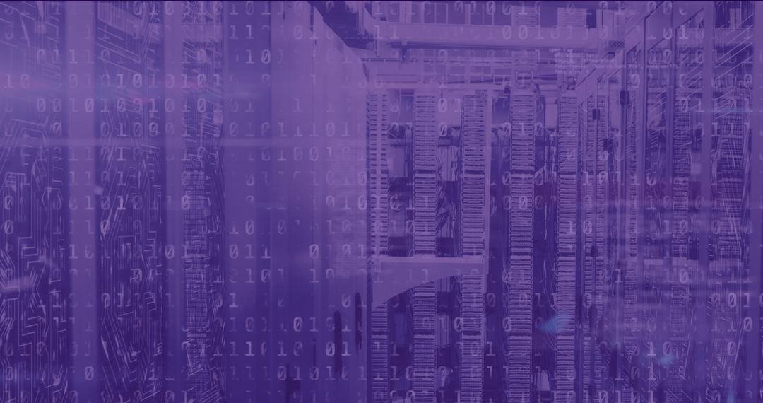 Digital Data Processing Concept in Modern Server Room