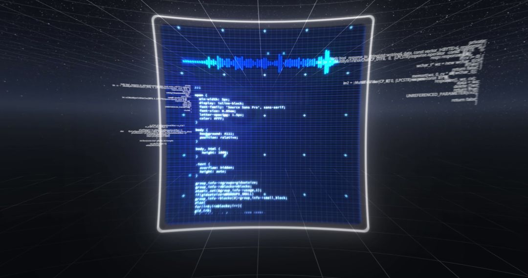 Futuristic Digital Data Interface with Global Connections
