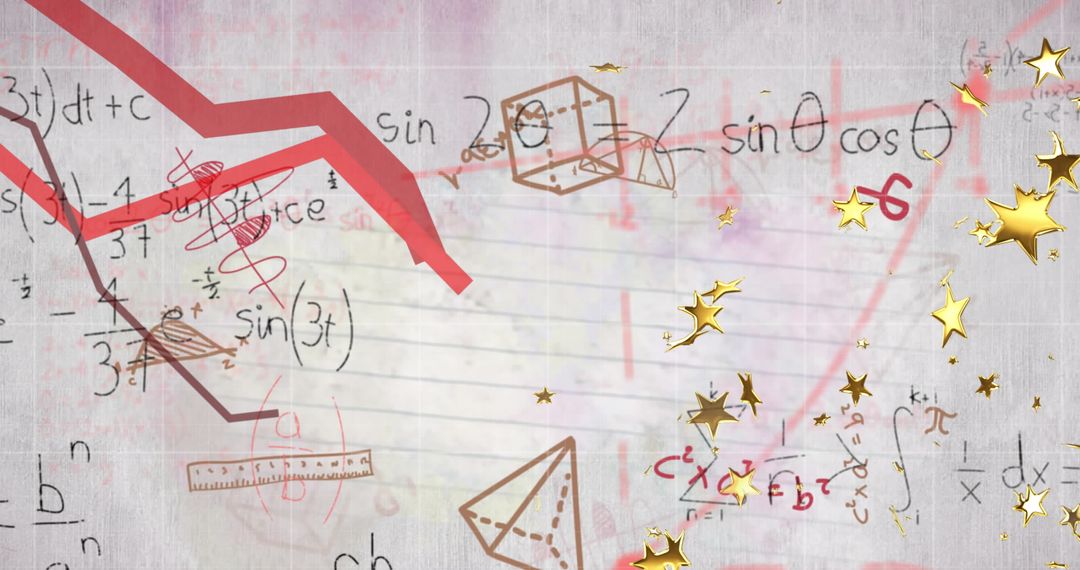 Mathematical Equations with Graphs on White Background