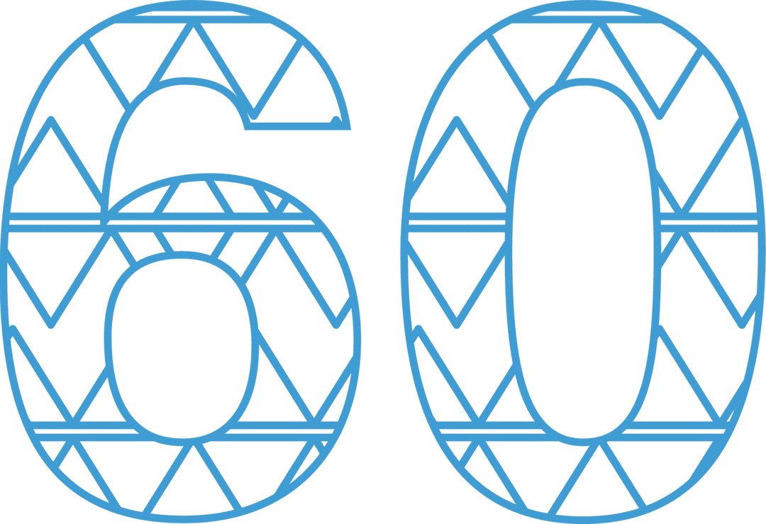 Celebratory Blue 60 on Transparent Background