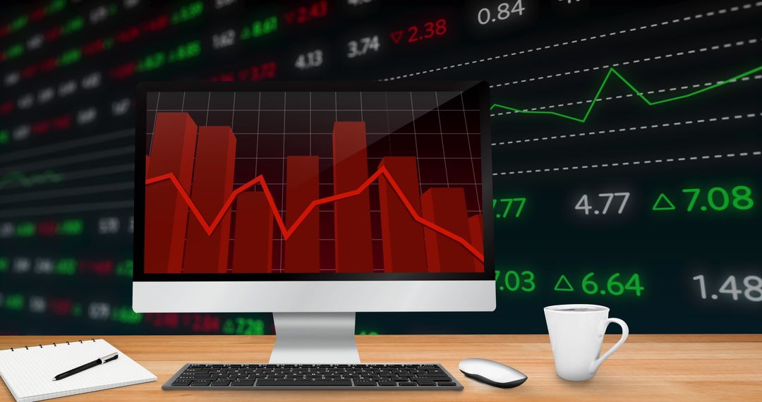 Digital Finance Active Display and Analysis in Modern Workspace