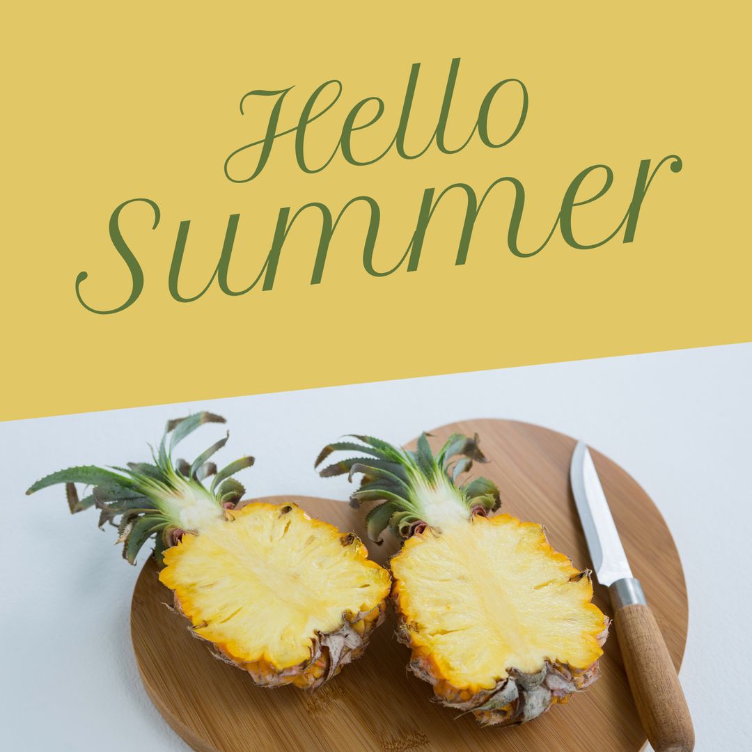 Fresh Pineapple Welcome to Summer with Vibrant Text