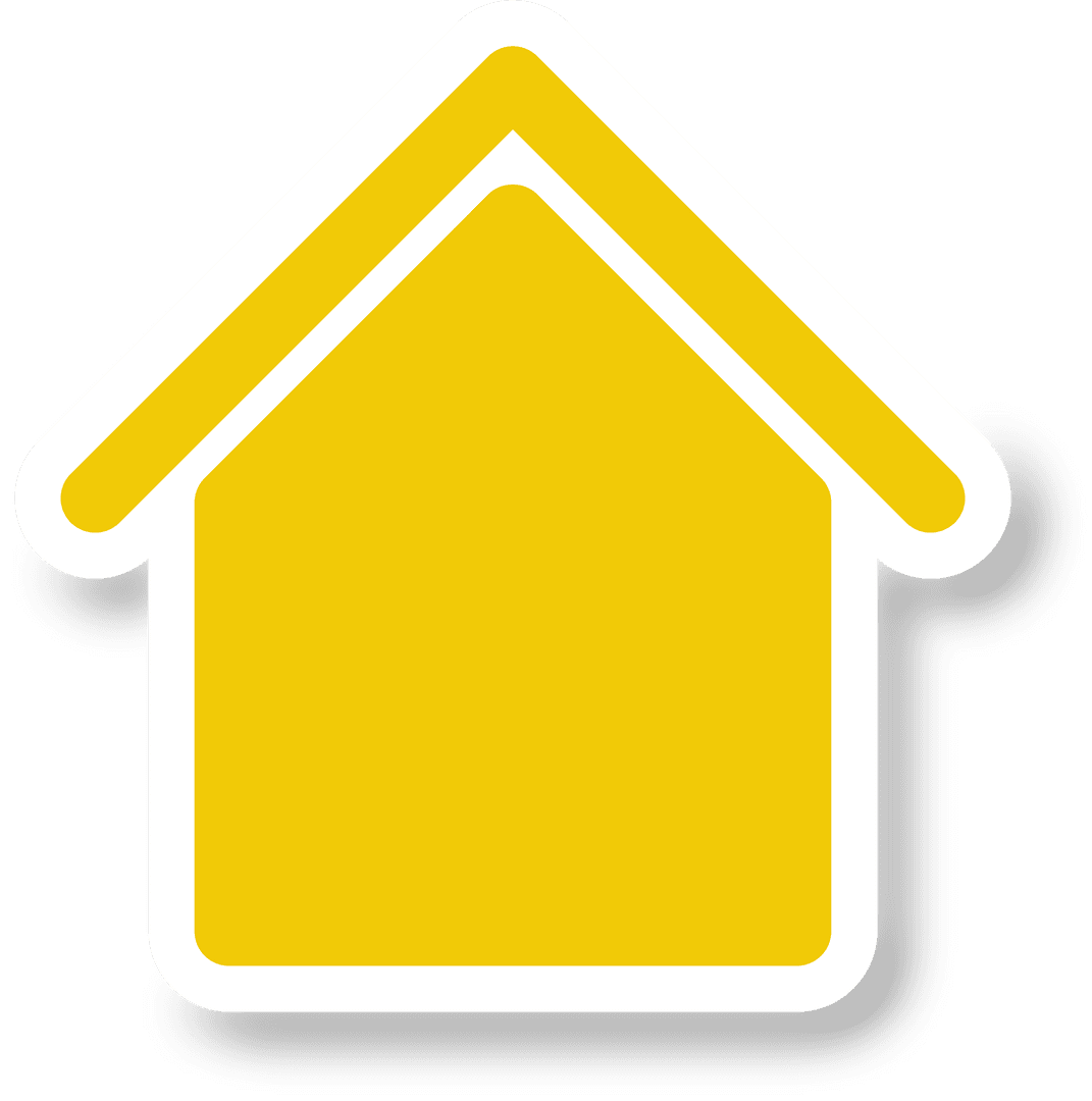 Yellow House Icon Illustration on Transparent Background