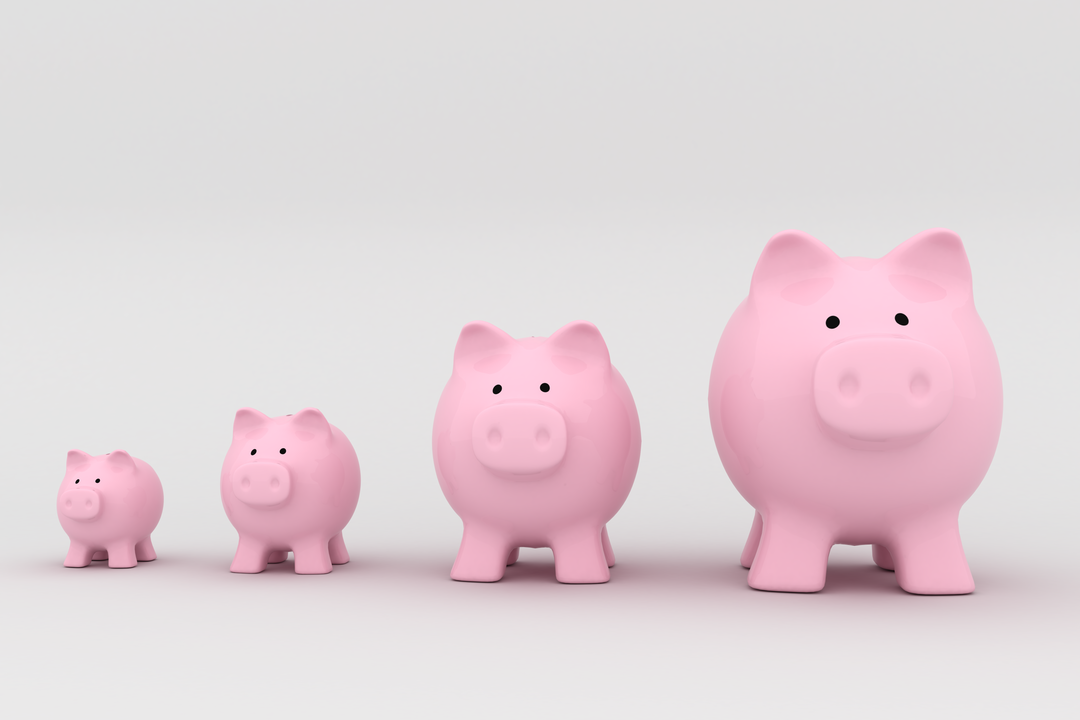 Pink Piggy Banks Growing Sizes Transparent, Symbol Financial Saving - Download Free Stock Images Pikwizard.com